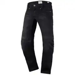 Scott Denim Bukse Dame Sort kombinerer stil og sikkerhet i &eacute;n MC-jeans. Laget med Teramid&reg; (Kevlar) forsterkninger, stretchstoff for komfort og SAS-TEC knebeskyttere. Justerbar benlengde, reflekselementer og lomme for hoftebeskytter gir perfekt passform og &oslash;kt trygghet.