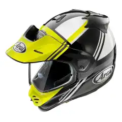 <strong data-end="138" data-start="111">Arai Tour-X5 Cosmic Neon Gul/Sort/Hvit</strong> er en allsidig adventure MC-hjelm som kan brukes med eller uten visir og skygge, og enkelt tilpasses gate-, ADV- eller offroad-kj&oslash;ring. H&aring;ndlaget i Japan med PB-CLC2-skall, effektiv ventilasjon og h&oslash;y komfort. ECE 22.06-godkjent, med Max Vision Pinlock inkludert.
