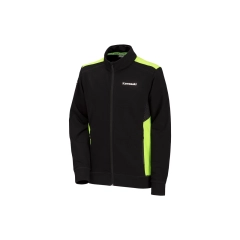 <strong data-end="42" data-is-only-node="" data-start="0">Kawasaki Sports 2026 Genser Sort/Gr&oslash;nn</strong> er en komfortabel glidel&aring;sgenser med st&aring;krage og sidelommer med glidel&aring;s. Den har gr&oslash;nne skulderdetaljer, sporty sidepaneler med sekskantm&oslash;nster og broderte Kawasaki-logoer foran og bak. Laget i myk frott&eacute;blanding (81,6 % bomull / 18,4 % polyester).