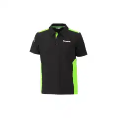 <strong data-end="44" data-is-only-node="" data-start="0">Kawasaki Sports 2026 Polo T-skjorte Sort</strong> er en komfortabel kortermet polo i pustende pik&eacute;stoff med <strong data-end="124" data-start="103">2-knappers &aring;pning</strong>, falmede ermer og sporty sidepaneler med gr&oslash;nt felt og sekskantm&oslash;nster. Broderte logoer foran og bak samt brodert ermemerke gir et tydelig Kawasaki-look.