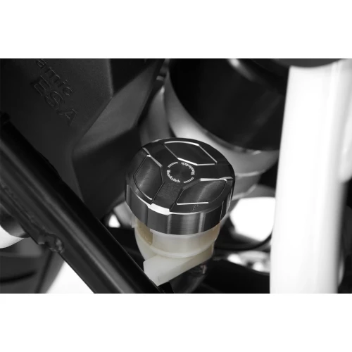 Brake reservoir aluminum cover rear