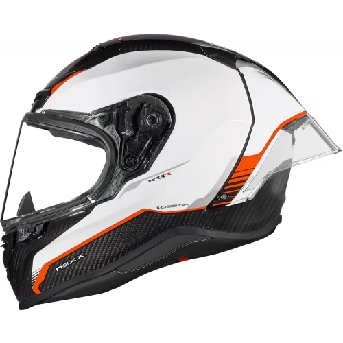 Nexx X R3R Carbon Sort/Hvit/Rød MC Hjelm