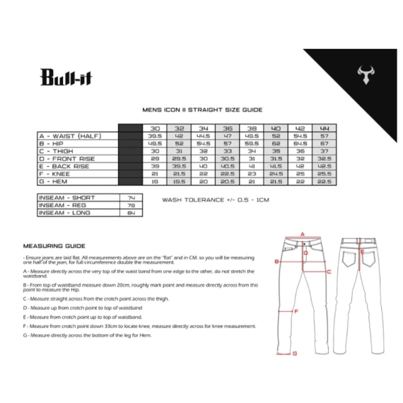 Bull-it Icon II Blå Straight Kort MC Jeans