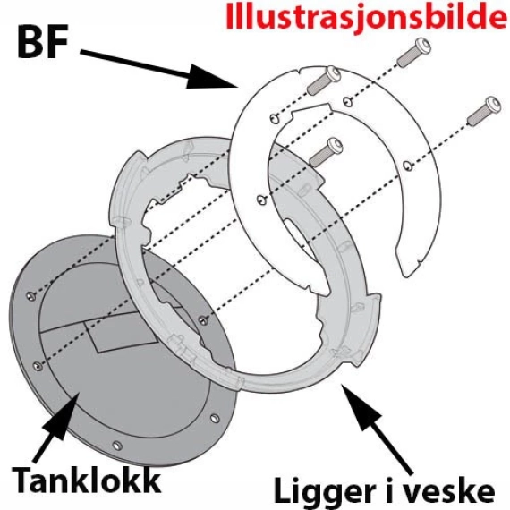 Festesett for easy lock tankvesker BMW