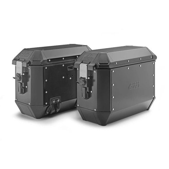Alaska aluminium sidevesker SORTE (PAR) 36  liter høyre og venstre.