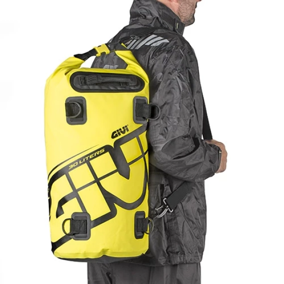 Givi Vanntett Drybag  Easy 30 liter for sete eller bagasje gul/sort