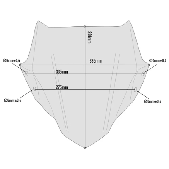 Givi Vindskjerm lett sotet BMW H 28 X B36,5 G310R