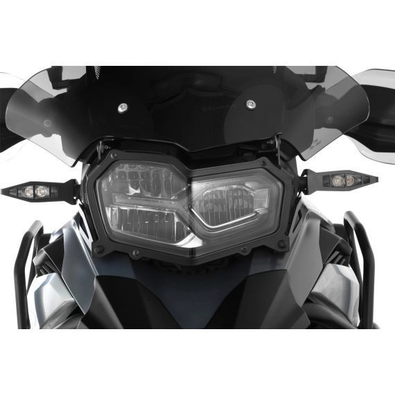 Wunderlich Headlight protector foldable »CLEAR« - With screen reinforcement bracket - black