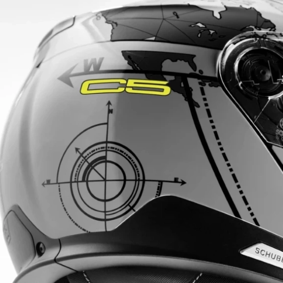 Schuberth C5 Globe Grå Åpnings Hjelm MC